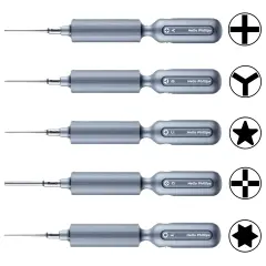 Super Tactile Grip-type Precision Henry Phillips Screwdriver Set 5 in 1 (Torx T2 / Phillips 2.00mm / Pentalobe 0.8MM / Tri-Wing / 1.5MM Phillips) (Qianli)
