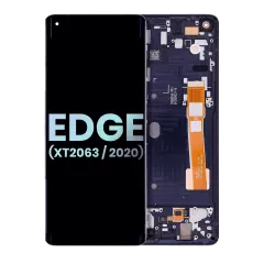 OLED Assembly With Frame Compatible For Motorola Edge 5G (XT2063 / 2020) (Genuine OEM) (Midnight Magenta)