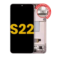 OLED Assembly With Frame Compatible For Samsung Galaxy S22 5G (US & International Version) (Refurbished) (Pink Gold)