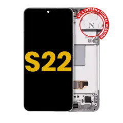 OLED Assembly With Frame Compatible For Samsung Galaxy S22 5G (US & International Version) (Refurbished) (White)