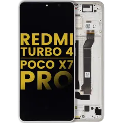 OLED Assembly With Frame Compatible For Xiaomi Redmi Turbo 4 / Xiaomi Poco X7 Pro (Refurbished) (White)