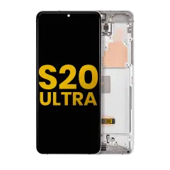 OLED Assembly With Frame Compatible For Samsung Galaxy S20 Ultra 5G (Refurbished) (Cloud White)
