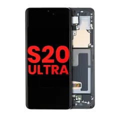 OLED Assembly With Frame Compatible For Samsung Galaxy S20 Ultra 5G (Aftermarket Plus) (Cosmic Black)