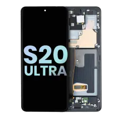OLED Assembly With Frame Compatible For Samsung Galaxy S20 Ultra 5G (Service Pack) (Cosmic Black)