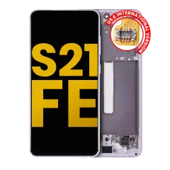OLED Assembly With Frame Compatible For Samsung Galaxy S21 FE 5G (US & International Version) (Refurbished) (Lavender)
