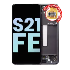 OLED Assembly With Frame Compatible For Samsung Galaxy S21 FE 5G (US & International Version) (Service Pack) (Graphite)