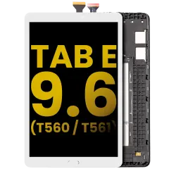 LCD Assembly With Frame Compatible For Samsung Galaxy Tab E 9.6" (T560 / T561) (Refurbished) (White)