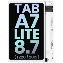 LCD Assembly With Frame Compatible For Samsung Galaxy Tab A7 Lite 8.7" (2021) (T220) (WiFi Version) (Service Pack) (White)