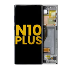 OLED Assembly With Frame Compatible For Samsung Galaxy Note 10 Plus / 5G (Refurbished) (Aura Glow / Silver)
