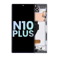OLED Assembly With Frame Compatible For Samsung Galaxy Note 10 Plus / 5G (Service Pack) (Aura White)