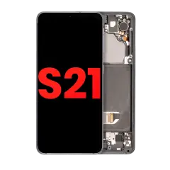 OLED Assembly With Frame Compatible For Samsung Galaxy S21 5G (Aftermarket Plus) (Phantom Gray)
