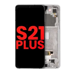 OLED Assembly With Frame Compatible For Samsung Galaxy S21 Plus 5G (Aftermarket Plus) (Phantom Silver)