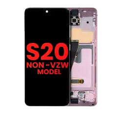OLED Assembly With Frame Compatible For Samsung Galaxy S20 5G (Non-Verizon 5G UW Frame) (Aftermarket Plus) (Cloud Pink)