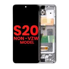 OLED Assembly With Frame Compatible For Samsung Galaxy S20 5G (Non-Verizon 5G UW Frame) (Aftermarket Plus) (Cloud White)