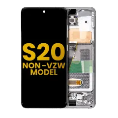 OLED Assembly With Frame Compatible For Samsung Galaxy S20 5G (Non-Verizon 5G UW Frame) (Refurbished) (Cloud White)