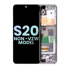 OLED Assembly With Frame Compatible For Samsung Galaxy S20 5G (Non-Verizon 5G UW Frame) (Service Pack) (Cloud White)
