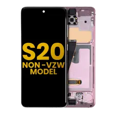 OLED Assembly With Frame Compatible For Samsung Galaxy S20 5G (Non-Verizon 5G UW Frame) (Refurbished) (Cloud Pink)