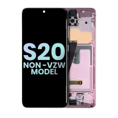 OLED Assembly With Frame Compatible For Samsung Galaxy S20 5G (Non-Verizon 5G UW Frame) (Service Pack) (Cloud Pink)