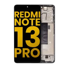 OLED Assembly With Frame Compatible For Xiaomi Redmi Note 13 Pro 5G (Refurbished) (Black)