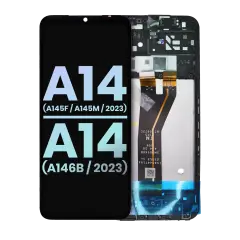 LCD Assembly With Frame Compatible For Samsung Galaxy A14 4G (A145F / A145M / 2023) / A14 5G (A146B / 2023) (International Version) (Service Pack) (All Colors)