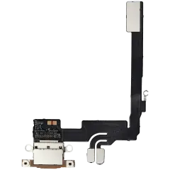 Charging Port Flex Cable With Board Compatible For iPhone 16 Pro (Genuine OEM) (Desert Titanium)