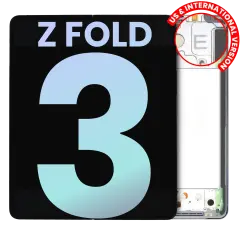 Inner OLED Assembly With Frame Compatible For Samsung Galaxy Z Fold 3 5G (US & International) (Service Pack) (Phantom Silver)