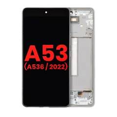 OLED Assembly With Frame For Samsung Galaxy A53 5G ( A536 / 2022) (6.36") (Aftermarket Plus) (White)