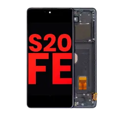 OLED Assembly With Frame Compatible For Samsung Galaxy S20 FE 4G / 5G (Aftermarket Plus) (Cloud Navy)