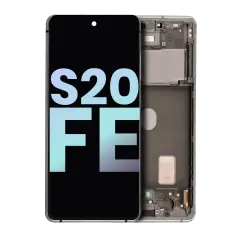 OLED Assembly With Frame Compatible For Samsung Galaxy S20 FE 4G / 5G (Service Pack) (Cloud White)