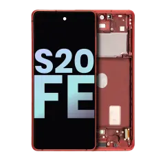 OLED Assembly With Frame Compatible For Samsung Galaxy S20 FE 4G / 5G (Service Pack) (Cloud Red)