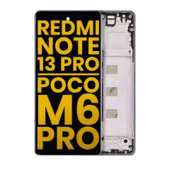 OLED Assembly With Frame Compatible For Xiaomi Redmi Note 13 Pro 4G / Xiaomi Poco M6 Pro 4G (Refurbished) (Purple)