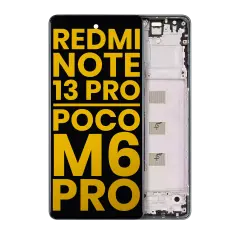 OLED Assembly With Frame Compatible For Xiaomi Redmi Note 13 Pro 4G / Xiaomi Poco M6 Pro 4G (Refurbished) (Forest Green)