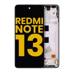 OLED Assembly With Frame Compatible For Xiaomi Redmi Note 13 4G (Refurbished) (Midnight Black)