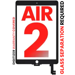 Digitizer For iPad Air 2 (Glass Separation Required) (Aftermarket Pro: XO7-2) (Black)