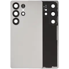 Back Cover Glass With Camera Lens Compatible For Samsung Galaxy S25 Ultra 5G (No Logo) (Aftermarket Plus) (Titanium White)