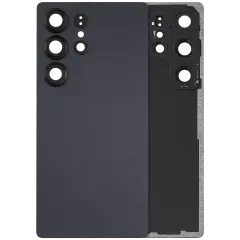 Back Cover Glass With Camera Lens Compatible For Samsung Galaxy S25 Ultra 5G (No Logo) (Aftermarket Plus) (Titanium Jet Black)