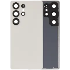 Back Cover Glass With Camera Lens Compatible For Samsung Galaxy S25 Ultra 5G (No Logo) (Aftermarket Plus) (Titanium Pink Gold)