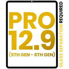 Front Glass For iPad Pro 12.9" 5th Gen (2021) / Pro 12.9" 6th Gen (2022) (Glass Separation Required) (Premium) (All Colors)