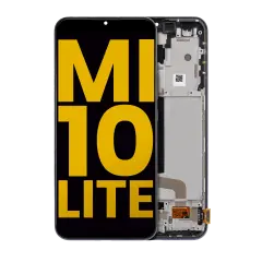 OLED Assembly With Frame Compatible For Xiaomi Mi 10 Lite 5G (Refurbished) (Cosmic Gray)
