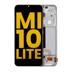 OLED Assembly With Frame Compatible For Xiaomi Mi 10 Lite 5G (Refurbished) (Dream White)