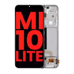 OLED Assembly With Frame Compatible For Xiaomi Mi 10 Lite 5G (Aftermarket Plus) (Dream White)