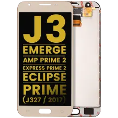 LCD Assembly Without Frame Compatible For Samsung Galaxy J3 / Emerge / Amp Prime 2 / Express Prime 2 / Eclipse / Prime   (J327 / 2017)  (Refurbished) (Gold)