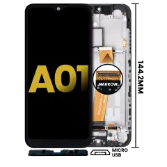 LCD Assembly With Frame Compatible For Samsung Galaxy A01 (Global Model) (Micro USB Frame) (Refurbished) (All Colors)