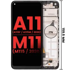 LCD Assembly With Frame Compatible For Samsung Galaxy A11 (A115F/ A115M / 2020) / M11 (M115 /2020) (International Version)(Aftermarket Plus) (All Colors)