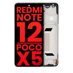 OLED Assembly With Frame Compatible For Xiaomi Redmi Note 12 5G / Poco X5 (Aftermarket Plus) (All Colors)