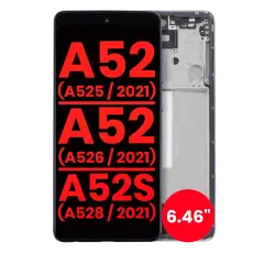 OLED Assembly With Frame Compatible For Samsung Galaxy A52 4G (A525 / 2021) / A52 5G (A526 / 2021) / A52S 5G (A528 / 2021) (6.46") (Aftermarket Plus) (Awesome Purple)