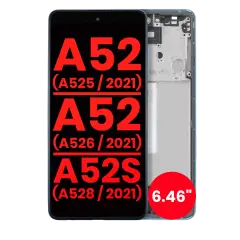 OLED Assembly With Frame Compatible For Samsung Galaxy A52 4G (A525 / 2021) / A52 5G (A526 / 2021) / A52S 5G (A528 / 2021) (6.46") (Aftermarket Plus) (Awesome Blue)