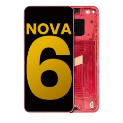 LCD Assembly With Frame Compatible For Huawei Nova 6 5G (Refurbished) (Red)