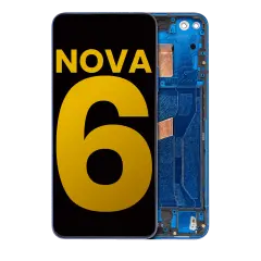 LCD Assembly With Frame Compatible For Huawei Nova 6 5G (Refurbished) (Blue)