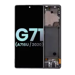 OLED Assembly With Frame Compatible For Samsung Galaxy A71 5G (A716U / 2020) (Service Pack) (Prism Cube Black)